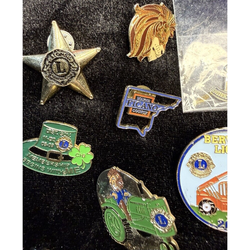 Vintage Lot of 23+ Lions Club Lapel Pins Miscellaneous From Various States - Picture 2 of 12